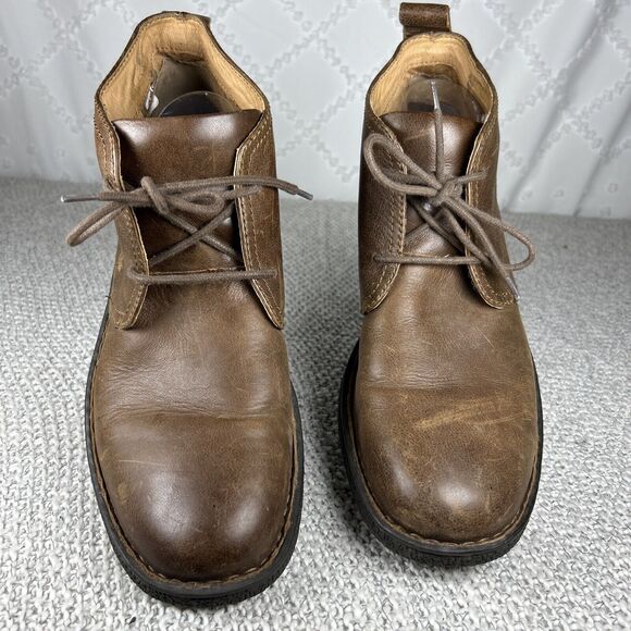 Born Bismark Chukka Boot Lace Up Pull Tab Dark Brown Leather Men's Size 13 - Picture 3 of 10